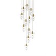 Elegant Lighting Hana 12-Lights Aluminum Glass and Metal Pendant in Gold