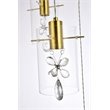 Elegant Lighting Hana 12-Lights Aluminum Glass and Metal Pendant in Gold
