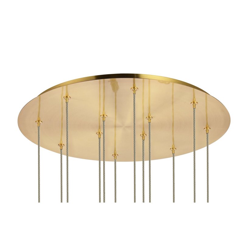 Elegant Lighting Hana 12-Lights Aluminum Glass and Metal Pendant in Gold