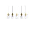 Elegant Lighting Hana 5-Lights Aluminum Glass and Metal Pendant in Gold