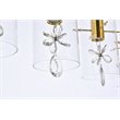Elegant Lighting Hana 5-Lights Aluminum Glass and Metal Pendant in Gold