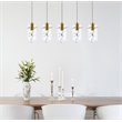Elegant Lighting Hana 5-Lights Aluminum Glass and Metal Pendant in Gold