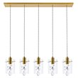 Elegant Lighting Hana 5-Lights Aluminum Glass and Metal Pendant in Gold