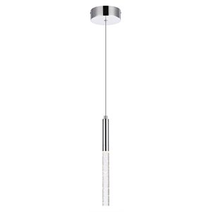 Elegant Lighting Ruelle 1-Light Modern Aluminum and Metal Pendant in Chrome