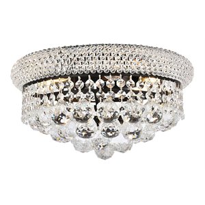 Elegant Lighting Primo 14&quot Metal and Crystal Flush Mount in Black