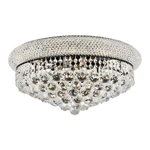 Elegant Lighting Primo 20&quot Metal and Crystal Flush Mount in Black