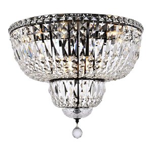 Elegant Lighting Tranquil 20&quot Metal and Crystal Flush Mount in Black