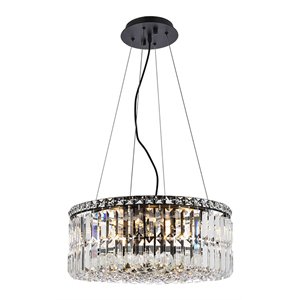 Elegant Lighting Maxime 20&quot Metal and Crystal Chandelier in Black