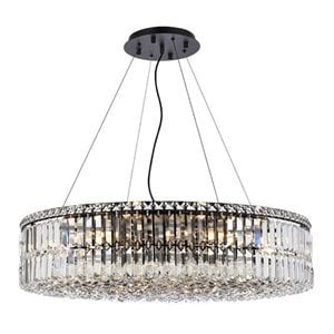 Elegant Lighting Maxime 32&quot Metal and Crystal Chandelier in Black