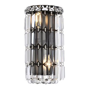 Elegant Lighting Maxime 6&quot Metal and Crystal Wall Sconce in Black