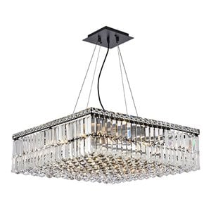 Elegant Lighting Maxime 24&quot Metal and Crystal Chandelier in Black Finish