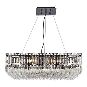 Elegant Lighting Maxime 28&quot Metal and Crystal Chandelier in Black Finish