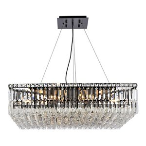 Elegant Lighting Maxime 32&quot Metal and Crystal Chandelier in Black Finish