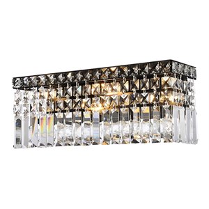 Elegant Lighting Maxime 18&quot Metal and Crystal Wall Sconce in Black