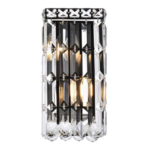 Elegant Lighting Maxime 6&quot Metal and Crystal Wall Sconce in Black Finish