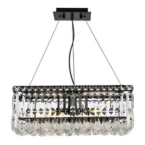 Elegant Lighting Maxime 20&quot Metal & Crystal Chandelier in Black Finish