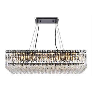 Elegant Lighting Maxime 32&quot Metal & Crystal Chandelier in Black Finish