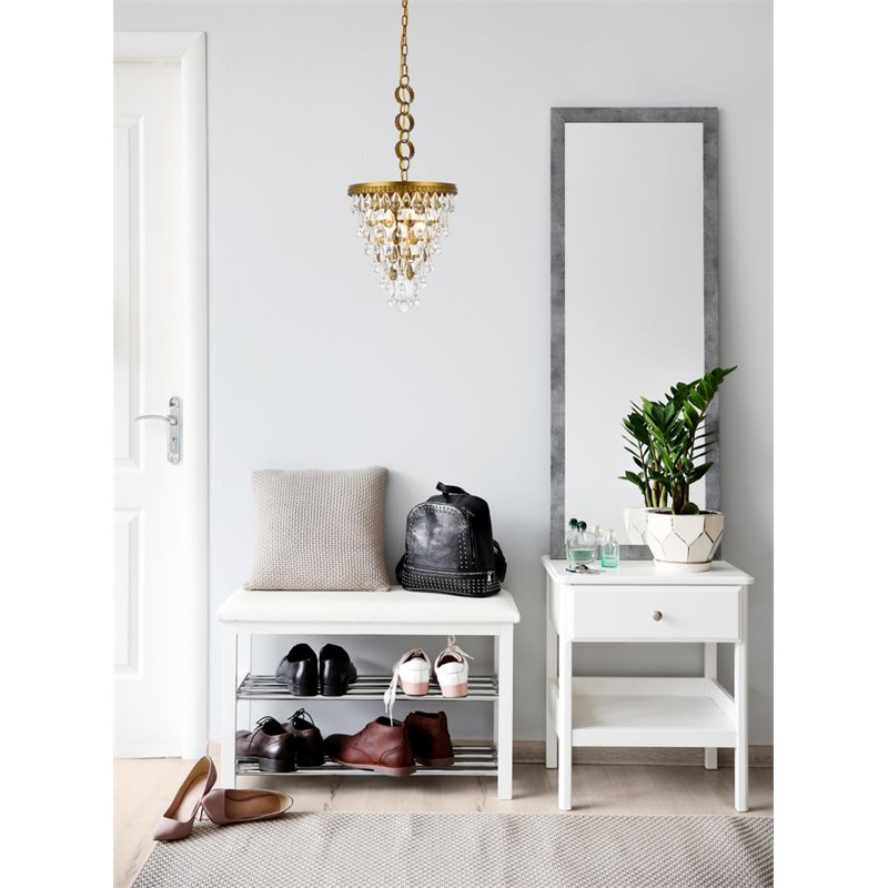 Elegant Lighting Nordic 3-Lights Contemporary Iron and Glass Pendant in Brass