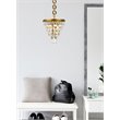 Elegant Lighting Nordic 3-Lights Contemporary Iron and Glass Pendant in Brass