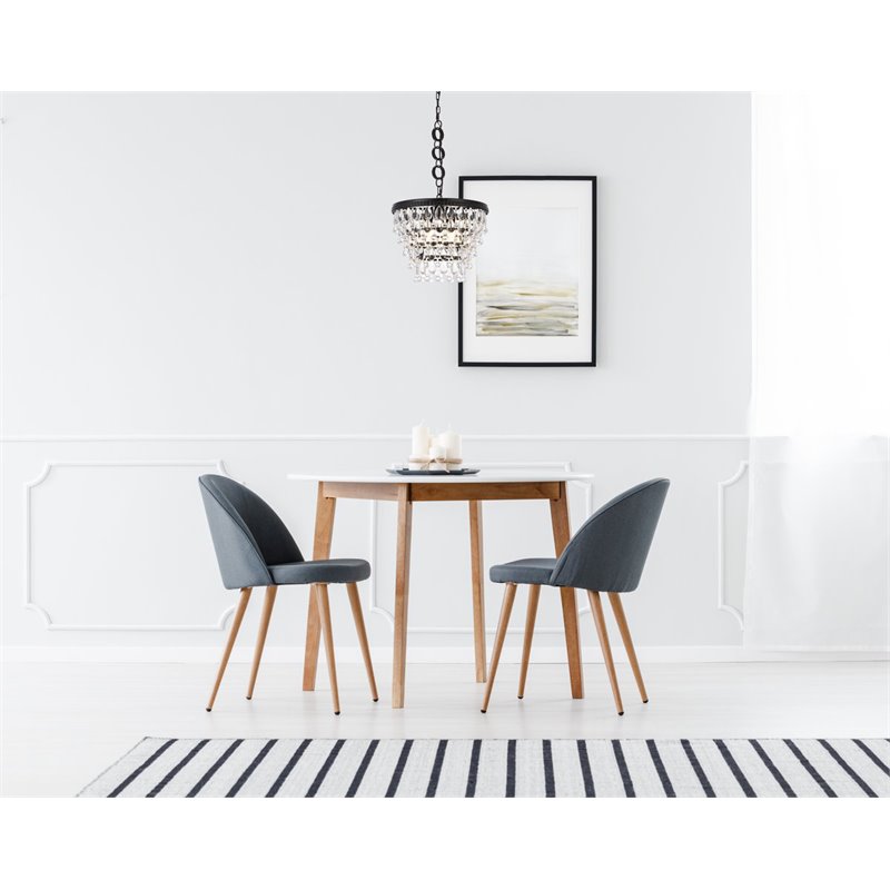 Elegant Lighting Nordic 4-Lights Contemporary Iron and Glass Pendant in Black