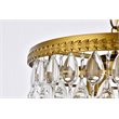 Elegant Lighting Nordic 4-Lights Contemporary Iron and Glass Pendant in Brass