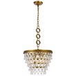 Elegant Lighting Nordic 4-Lights Contemporary Iron and Glass Pendant in Brass
