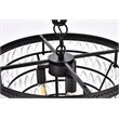 Elegant Lighting Nordic 5-Lights Contemporary Iron and Glass Pendant in Black