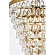 Elegant Lighting Nordic 5-Lights Contemporary Iron and Glass Pendant in Brass