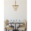 Elegant Lighting Nordic 5-Lights Contemporary Iron and Glass Pendant in Brass