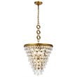 Elegant Lighting Nordic 5-Lights Contemporary Iron and Glass Pendant in Brass