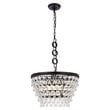 Elegant Lighting Nordic 5-Light Contemporary Iron and Glass Pendant in Black