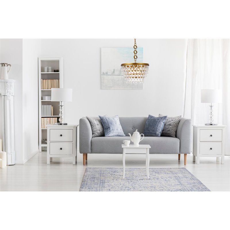 Elegant Lighting Nordic 5-Light Contemporary Iron and Glass Pendant in Brass