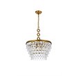 Elegant Lighting Nordic 5-Light Contemporary Iron and Glass Pendant in Brass