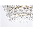 Elegant Lighting Nordic 5-Light Contemporary Iron and Glass Pendant in Brass