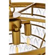 Elegant Lighting Nordic 5-Light Contemporary Iron and Glass Pendant in Brass