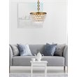 Elegant Lighting Nordic 5-Light Contemporary Iron and Glass Pendant in Brass