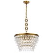 Elegant Lighting Nordic 5-Light Contemporary Iron and Glass Pendant in Brass