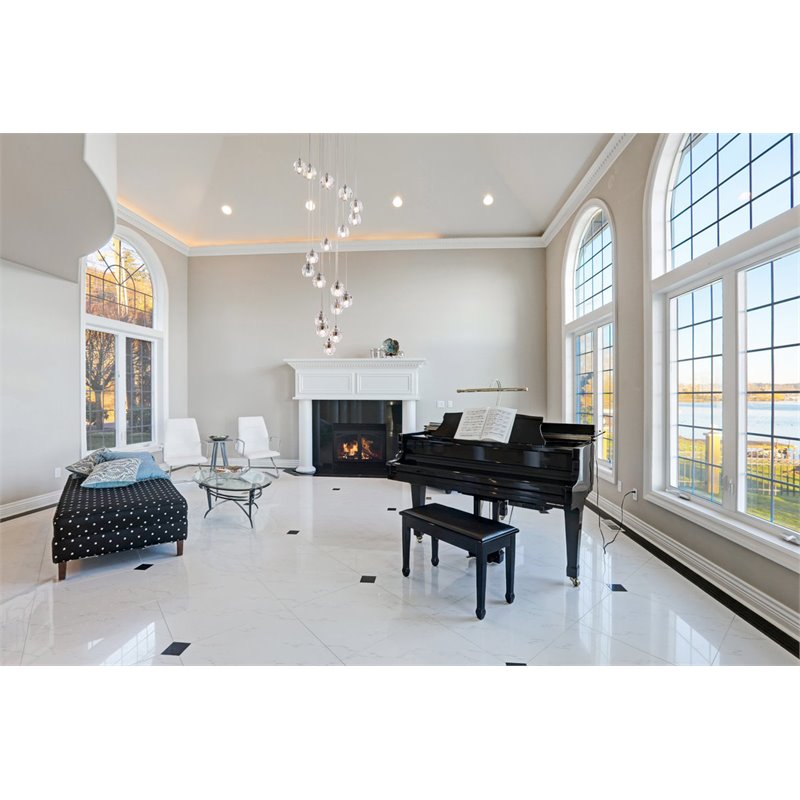 Elegant Lighting Eren 18-Light Stainless Steel and Glass Pendant in Chrome