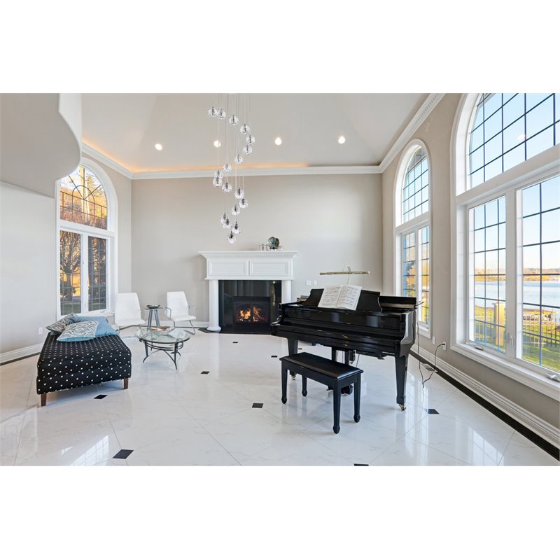 Elegant Lighting Eren 18-Light Stainless Steel and Glass Pendant in Chrome