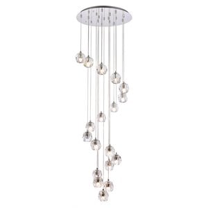Elegant Lighting Eren 18-Light Stainless Steel and Glass Pendant in Chrome