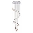 Elegant Lighting Eren 18-Light Stainless Steel and Glass Pendant in Chrome