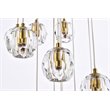 Elegant Lighting Eren 18-Light Stainless Steel and Glass Pendant in Gold