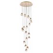 Elegant Lighting Eren 18-Light Stainless Steel and Glass Pendant in Gold