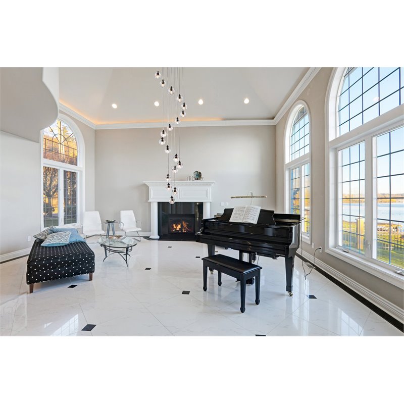 Elegant Lighting Eren 18-Light Stainless Steel and Crystal Glass Pendant - Black