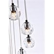 Elegant Lighting Eren 18-Light Stainless Steel and Crystal Glass Pendant - Black