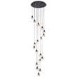 Elegant Lighting Eren 18-Light Stainless Steel and Crystal Glass Pendant - Black