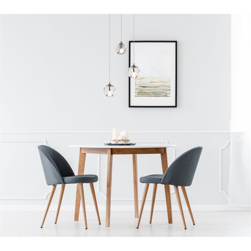 Elegant Lighting Eren 3-Light Stainless Steel and Glass Pendant in Chrome