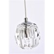 Elegant Lighting Eren 3-Light Stainless Steel and Glass Pendant in Chrome