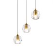 Elegant Lighting Eren 3-Light Stainless Steel and Crystal Glass Pendant in Gold