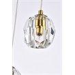 Elegant Lighting Eren 3-Light Stainless Steel and Crystal Glass Pendant in Gold
